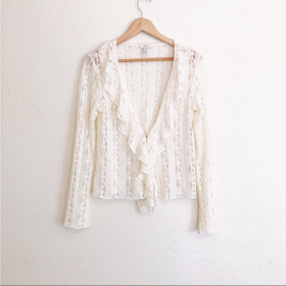 Vintage J. Jill Lace Ruffled Top